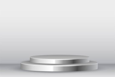 Ürün görüntüleme vektörü için parlak 3d silindir podyum arkaplanı