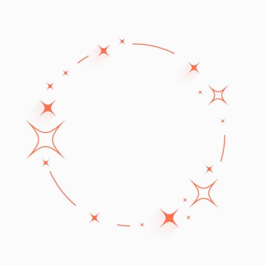 starry boş yuvarlak çerçeve tasarım vektörü