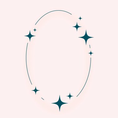 Etnik biçim boş oval sınır çerçeve tasarımı vektörü