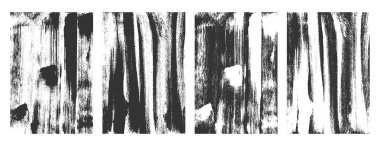 Set vektöründe el boyası beyaz ve siyah doku pankartı