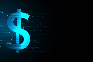 metin alanı vektörlü dijital döviz dolar sembolü