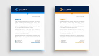 Sunum vektörü için mavi ve turuncu resmi şirket antetli düzeniName