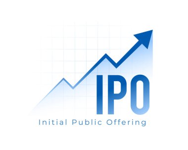 Finansal büyüme ok vektörüyle ipo borsa başlatma arkaplanı
