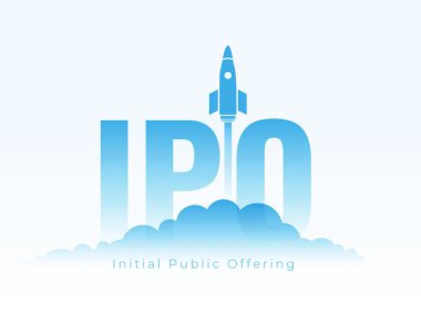 ipo ilk halka açık paylaşım başlatma arkaplan tasarımı vektörü