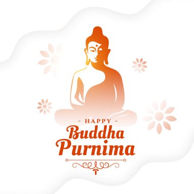 Mutlu Buddha purnima arkaplan tasarım vektörü