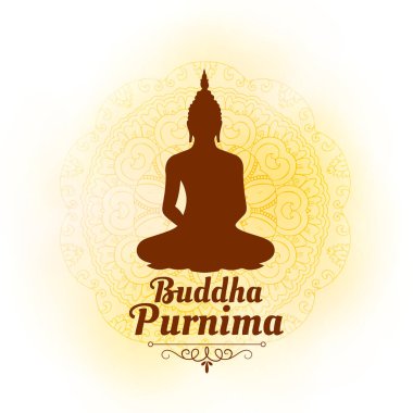 elegant buddha purnima or vesak day cultural background design vector clipart