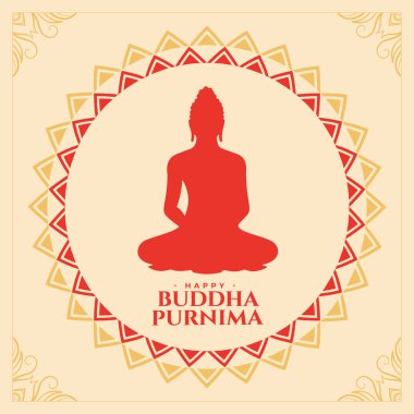 Mutlu Buddha purnima arkaplan tasarım vektörü