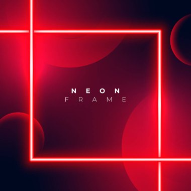 Boş uzay vektörlü kırmızı neon parlayan çizgiler