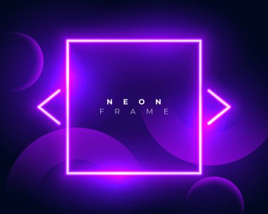 boş uzay vektörlü parlak neon çerçeve arkaplanı