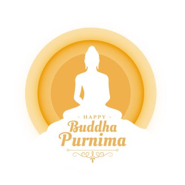 Hint kültürü Buddha veya guru purnima dini kart tasarım vektörü