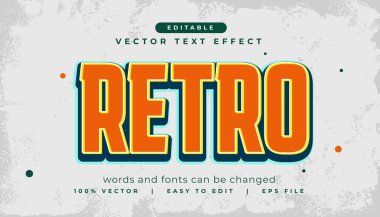metin efekti biçimi retro düzenlenebilir harf tasarım vektörü