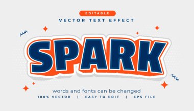 komik stil kıvılcım düzenlenebilir metin efekti vektörü