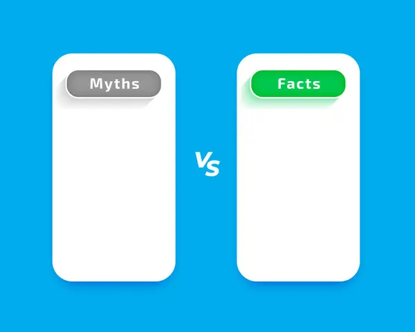 stock vector myths vs facts comparison list concept with text space vector
