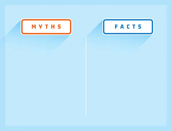 stock vector myths vs facts comparison list concept with text space vector