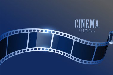 realistic vintage film strip design for cinema festival background vector