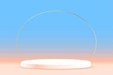 Ürün reklam vektörü için 3d beyaz boş kaide standı