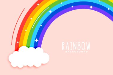 Kağıt kesiği bulut tasarım vektörüyle güzel renkli gökkuşağı spektrumu arkaplanı