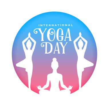 21 Haziran Dünya Yoga Günü, farklı yoga pozlarındaki bir grup kadın.