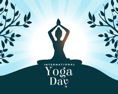 Dekorasyon vektörüyle küresel yoga günü etkinliği