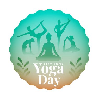 Uluslararası yoga günü, farklı yoga yapan kadın vektör bırakıyor.