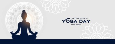 Sosyal medya post vektörü için uluslararası yoga günü afişi