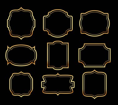 Koleksiyon vektöründe klasik stil altın kenar çerçeve ögesi
