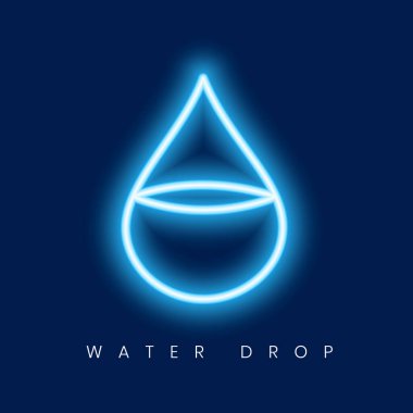 parlayan mavi su damlası arkaplan tasarım vektörü