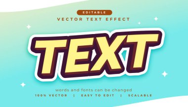 Sarı renk vektörü ile düzenlenebilir koyu metin efekti