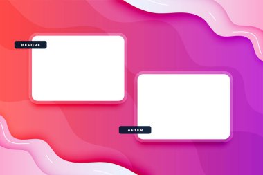modern before and after preview background with copy space vector 