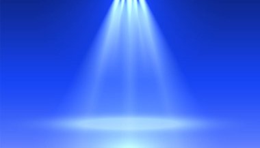 Sinema ya da tiyatro gösterisi vektörü için parlak bir sahne ışığı arka planı