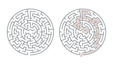 okul öncesi çocuklar için çizgi biçimi geometrik labirent desenli pankart