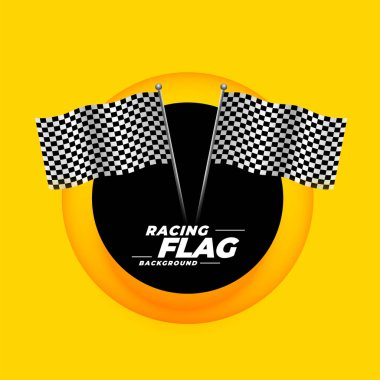 Bir spor vektörü için işaretlenmiş rali bayrağı sarı arkaplan