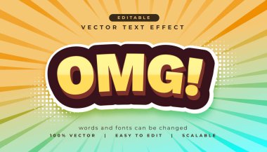 Düzenlenebilir biçim vektöründe 3d omg metin efekti