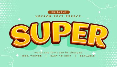 süper kalın yazı tipi efekti biçim vektörü