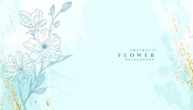 Satır biçiminde zarif botanik çiçek grungy arkaplanı 