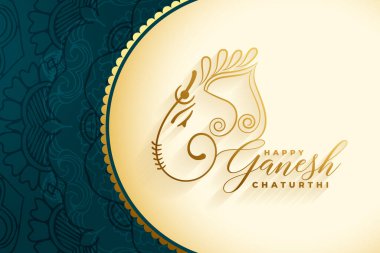 happy ganesh chaturthi cultural background in premium style vector clipart