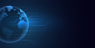 Web bağlantı vektörü için fütürist devre çizgisi tekno arkaplanı