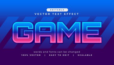 Modern biçim vektöründe düzenlenebilir oyun metin efekti
