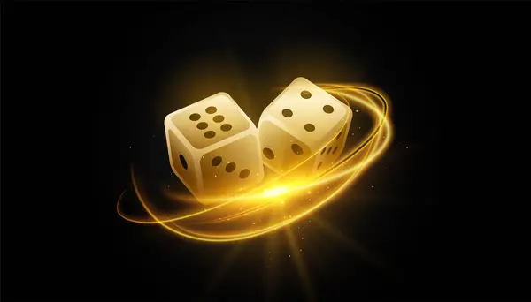 stock vector realistic casino gambling dice dark banner with light streak effect vector