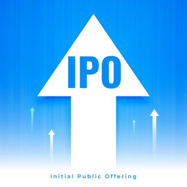 IPO ilk halka arz kavramı büyüme oku vektörü ile