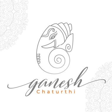 Mutlu ganesh chaturthi selamlama arka planı Lord ganpati tasarım vektörü ile