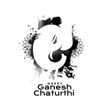 Mutlu ganesh chaturthi kültürel arka planı ile grungy effect vektörü
