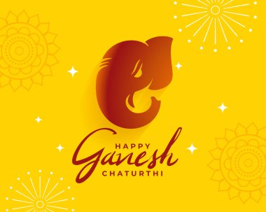 Mutlu ganesh chaturthi kutlamaları sarı arkaplan vektörü