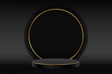 boş uzay vektörü ile göz alıcı 3d kaide karanlık arkaplan