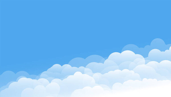 airy and fluffy cloudy sky wallpaper with text space vector