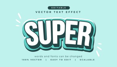 metin efekti biçimi süper şablon tasarım vektörü