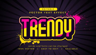 Sıçrama efekti vektörlü düzenlenebilir metin efekti biçimi