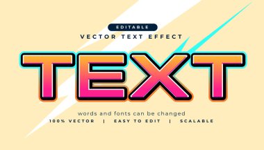 Modern biçim vektöründe düzenlenebilir metin efekti biçimi