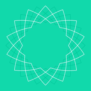 çizgi sanatı İslami simetri yuvarlak çerçeve tasarım vektörü