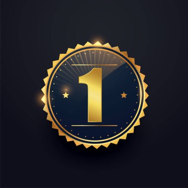Birinci sıra altın madalya tasarım vektörü